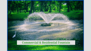 Commercial & Residential Fountain - fountain in a small pond