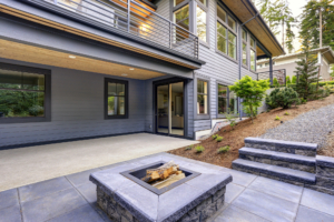 custom concrete outdoor fire pit
