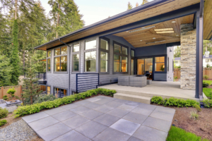 Patios and Walkways open and covered Concrete Patio with functional landscaping