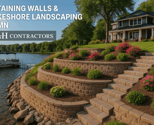 Retaining Wall and lakeshore landscaping H&H Contractors