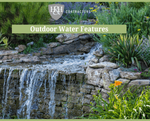 Outdoor Remodeling- Water Features- Waterfall with pond and plants