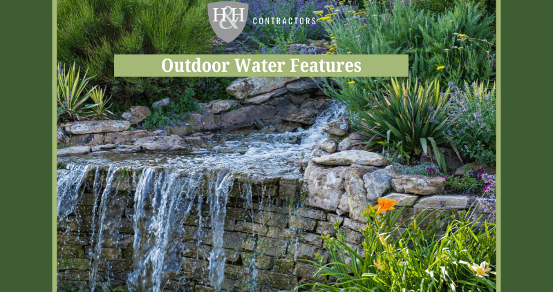 Outdoor Remodeling- Water Features- Waterfall with pond and plants