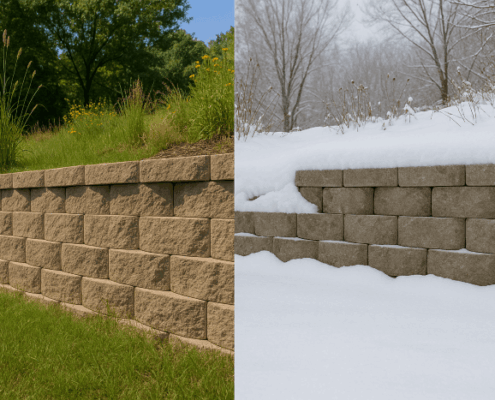 retaining wall in MN weather