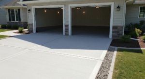 Double Garage Brushed Concrete Pad