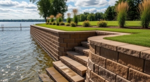 lakeshore concrete retaining wall