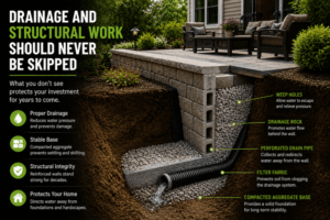 Budgeting for outdoor Landscaping Projects- Don't skimp on drainage and structural work